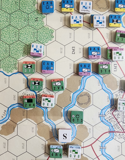 Part of the action from a game of Friedland.